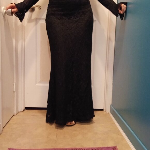 Vintage 90s Le Chateau Lace Mermaid Skirt Goth Victorian - Picture 2 of 7